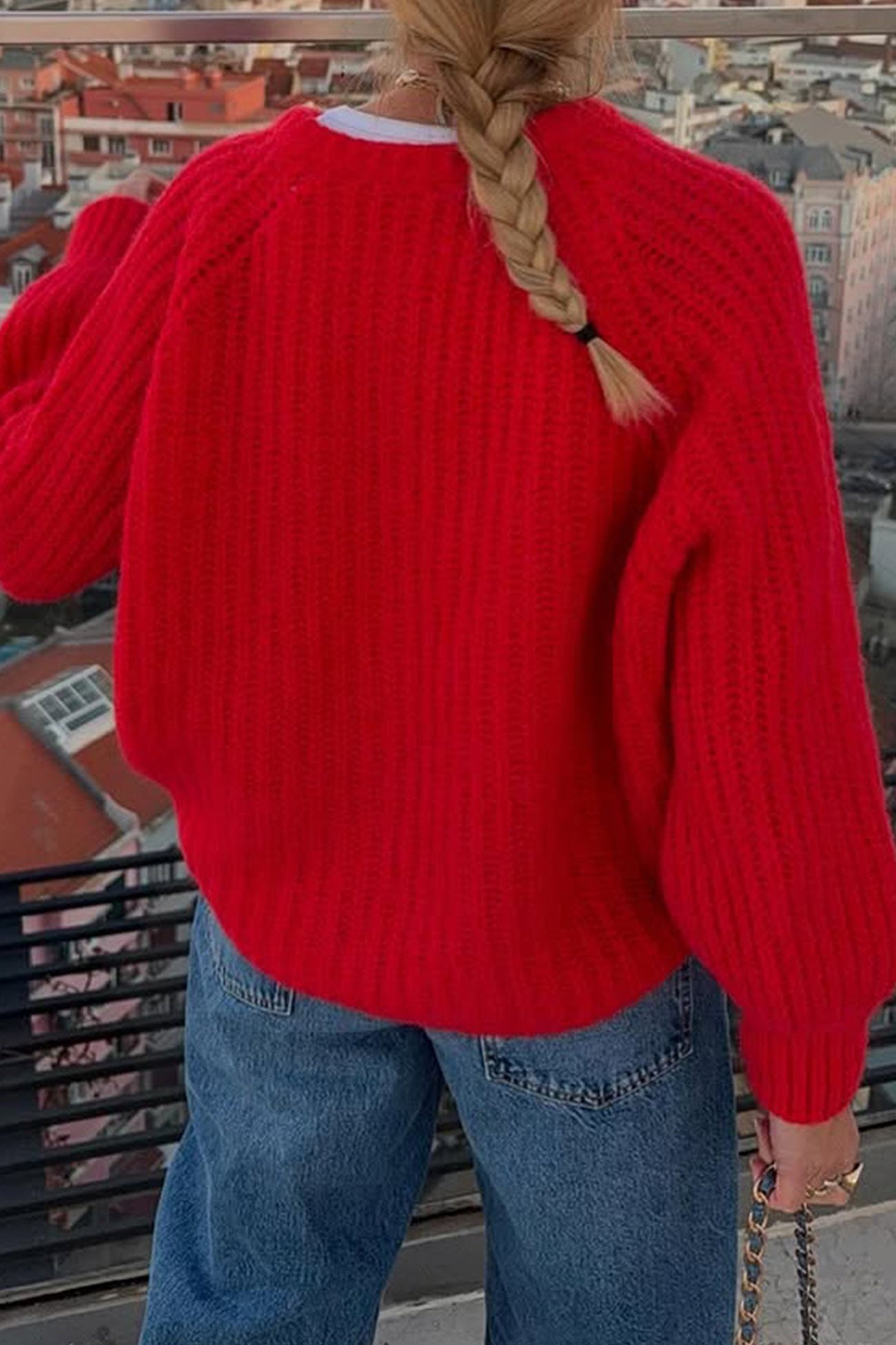 Image of Dames Gebreid Vest met Knopen