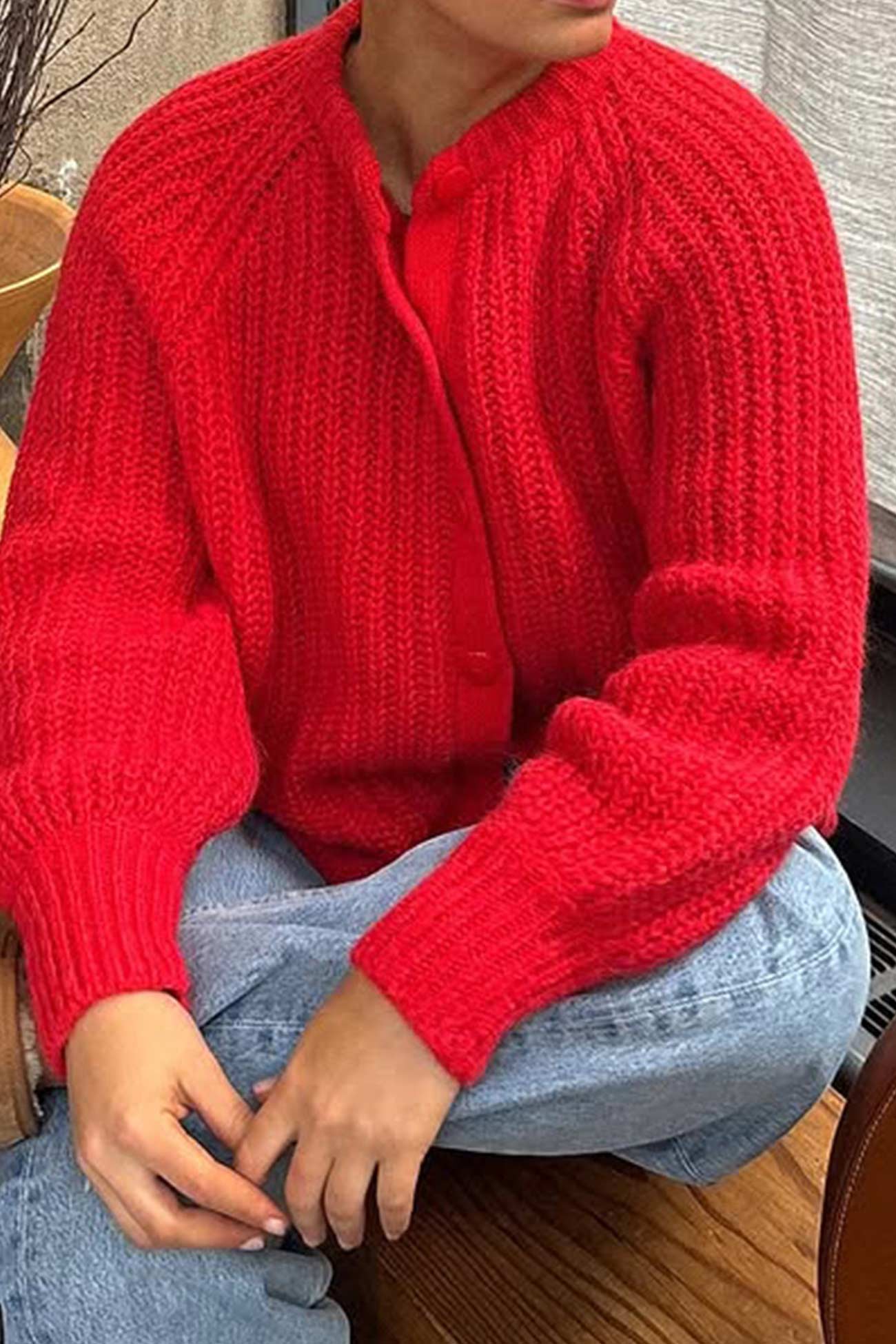 Image of Dames Gebreid Vest met Knopen