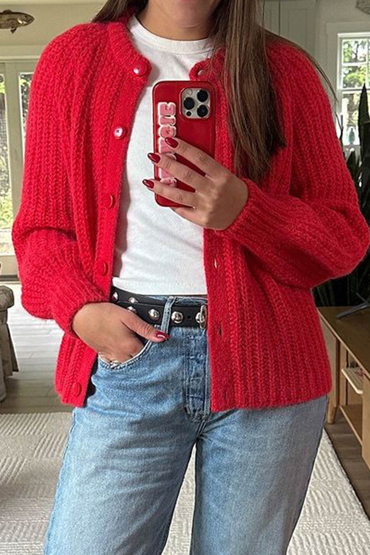 Image of Dames Gebreid Vest met Knopen