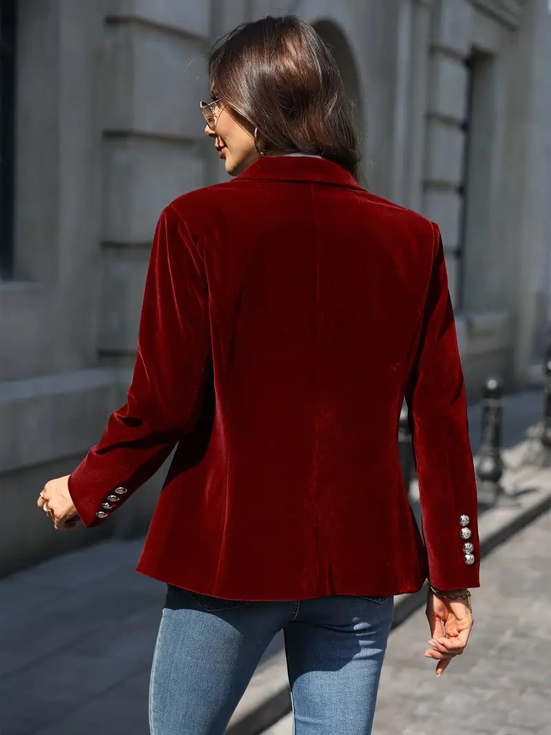 Image of Dames Getailleerde Velvet Blazer
