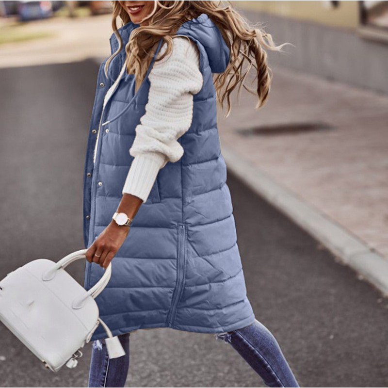 Image of Dames Gewatteerd Bodywarmer met Capuchon