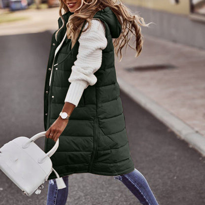 Image of Dames Gewatteerd Bodywarmer met Capuchon