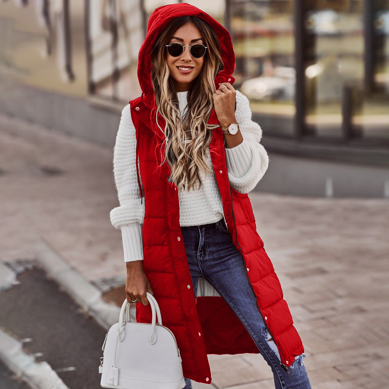 Image of Dames Gewatteerd Bodywarmer met Capuchon