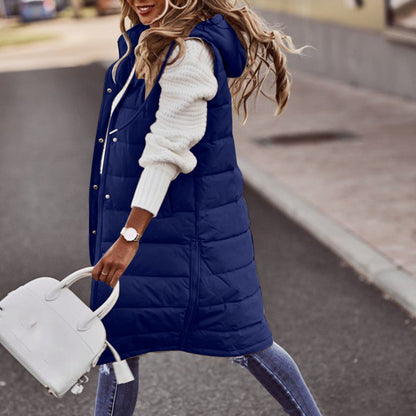 Image of Dames Gewatteerd Bodywarmer met Capuchon