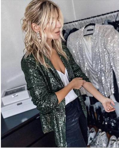 Dames glitterjasje met pailletten
