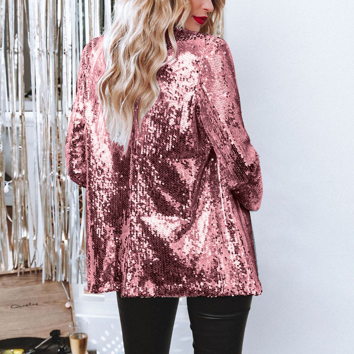Dames glitterjasje met pailletten