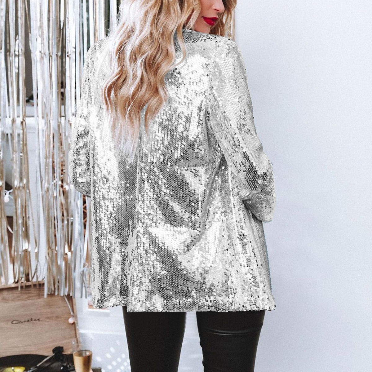 Dames glitterjasje met pailletten
