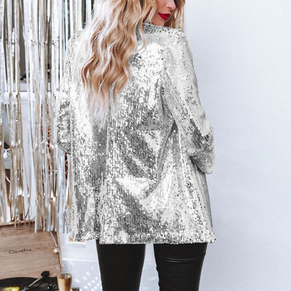 Dames glitterjasje met pailletten