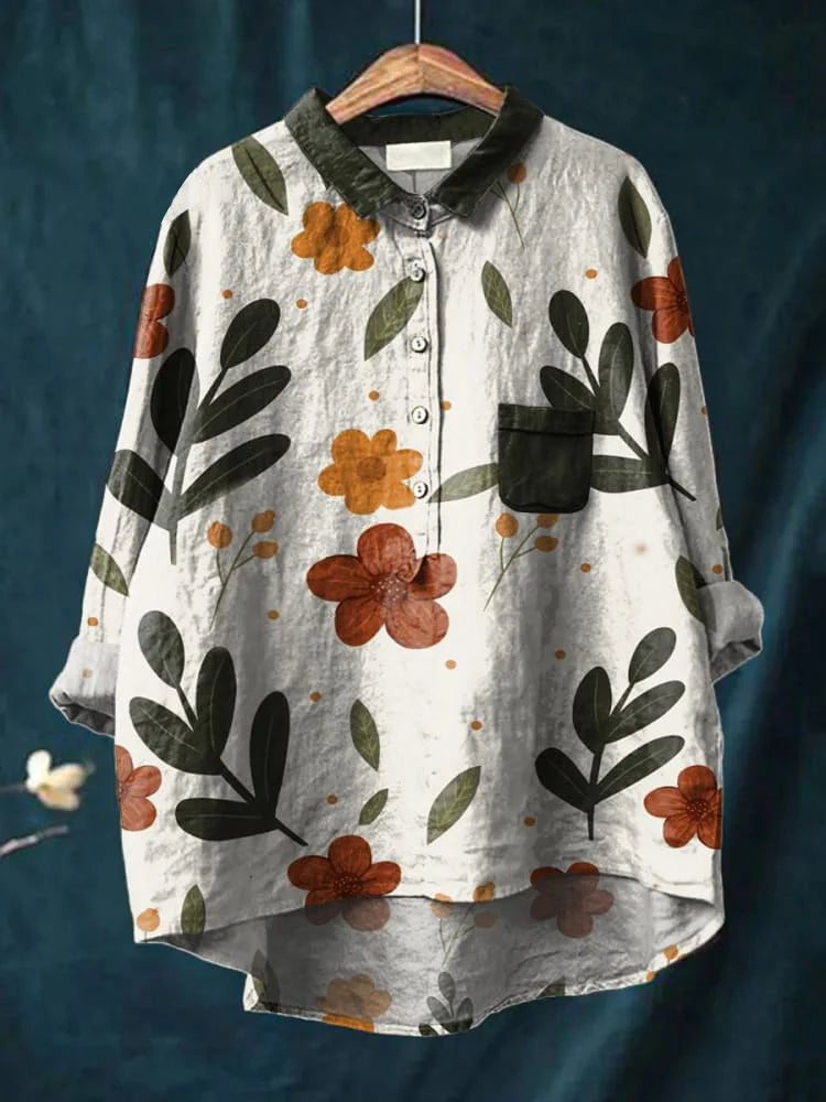 Image of Dames Graphic Print Shirt met Lange Mouwen