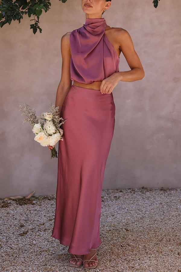 Image of Dames Halternek Midi Rok Set