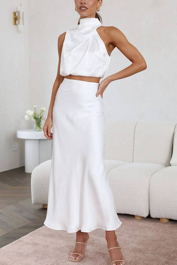 Image of Dames Halternek Midi Rok Set