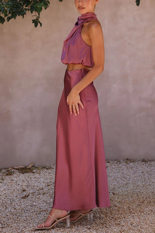 Image of Dames Halternek Midi Rok Set