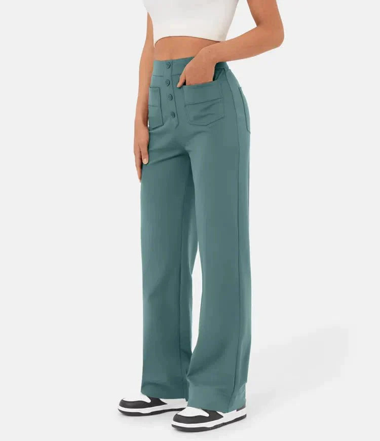 Image of Dames High-Waisted Wide Leg Broek