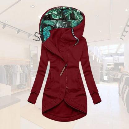 Image of Dames Hooded Asymmetrische Longline Jas