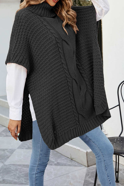Image of Dames Kabel Gebreide Trui Poncho
