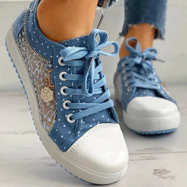 Image of Dames Lace Lage Sneakers