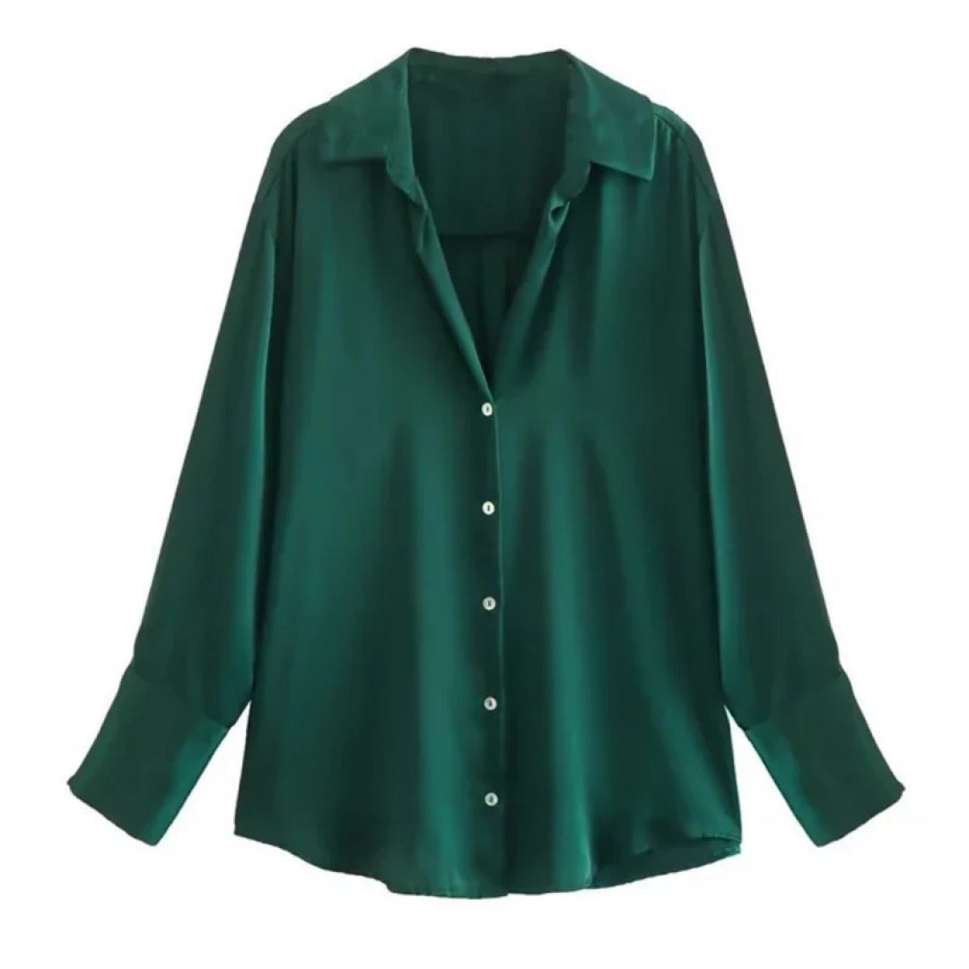 Image of Dames Lange Mouw Button-Down Overhemd