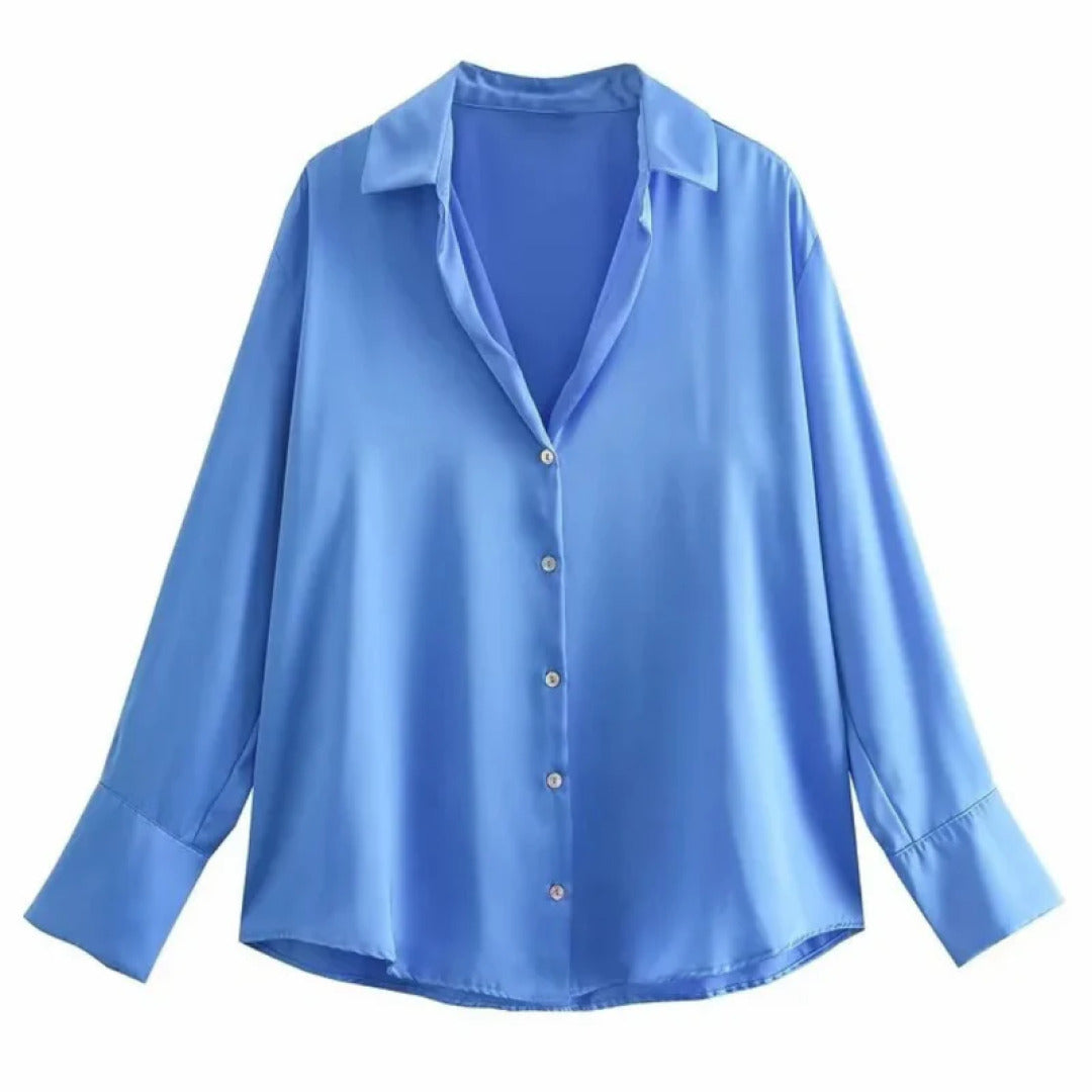 Image of Dames Lange Mouw Button-Down Overhemd