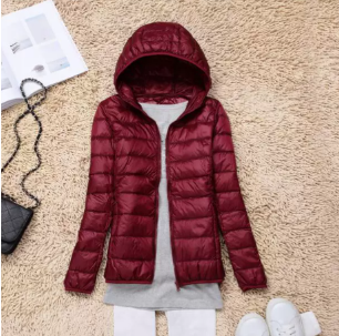 Image of Dames Lichtgewicht Gewatteerde Jas met Capuchon