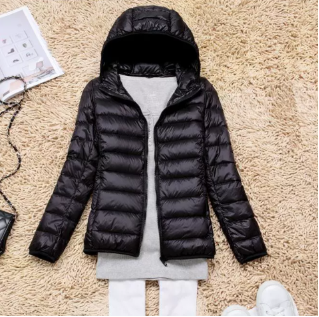 Image of Dames Lichtgewicht Gewatteerde Jas met Capuchon