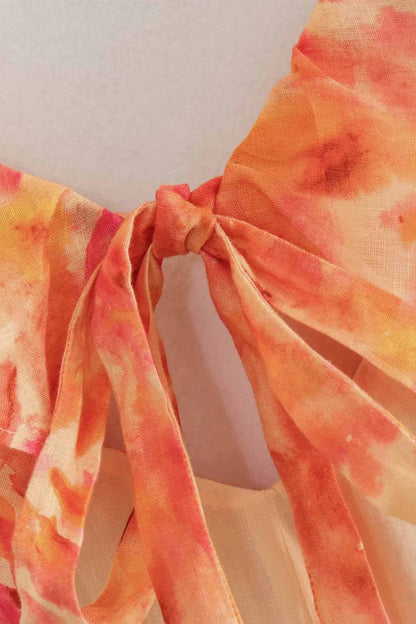 Image of Dames Maxi-jurk met Ruches en Bloemenprint