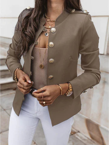 Image of Dames Military Jacket met Knoopsluiting