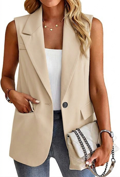 Dames Mouwloze Blazer Blouse - Image 1