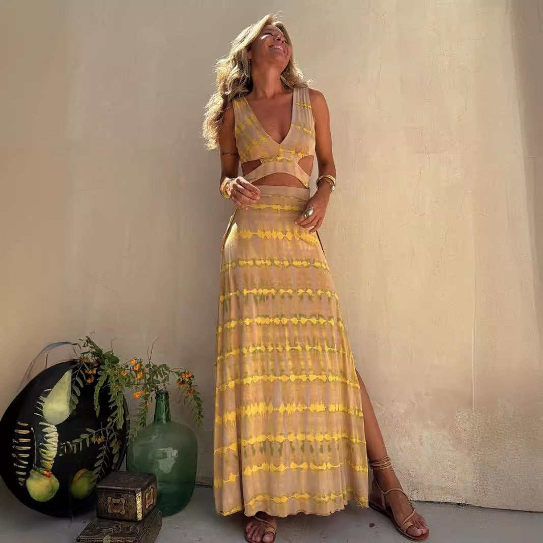 Image of Dames Mouwloze Zomer Maxi Jurk