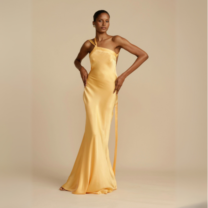Image of Dames One Shoulder Slip Maxi Jurk