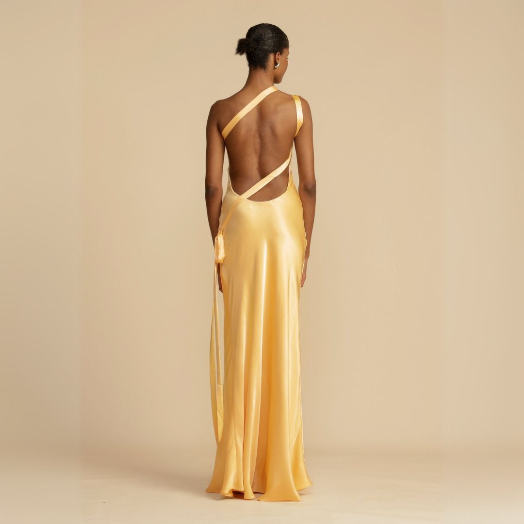 Image of Dames One Shoulder Slip Maxi Jurk