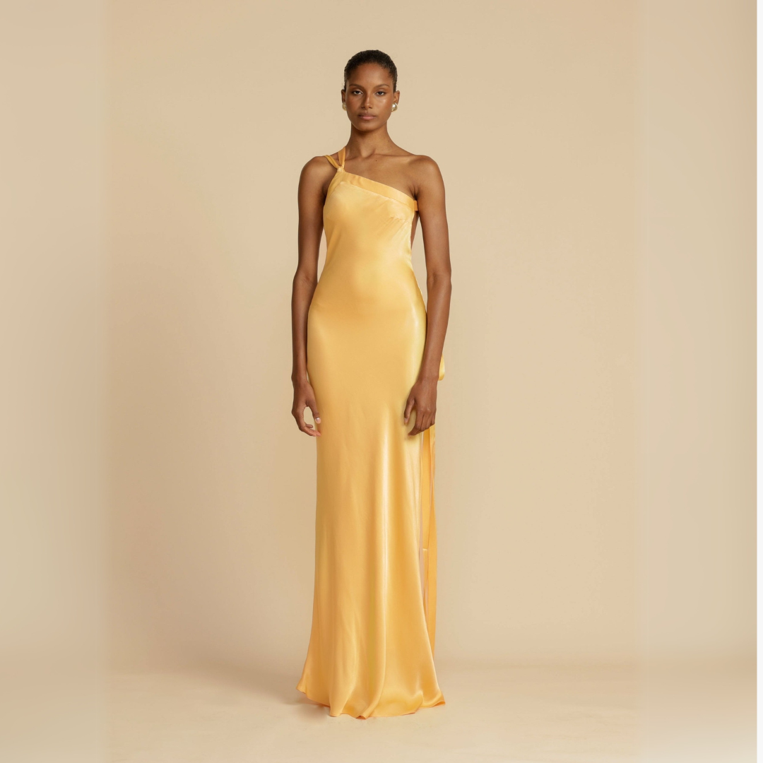 Image of Dames One Shoulder Slip Maxi Jurk