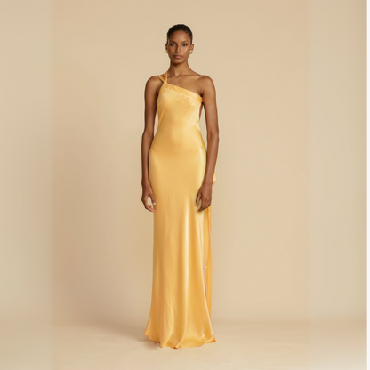 Image of Dames One Shoulder Slip Maxi Jurk