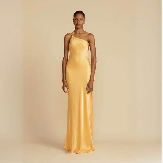 Image of Dames One Shoulder Slip Maxi Jurk