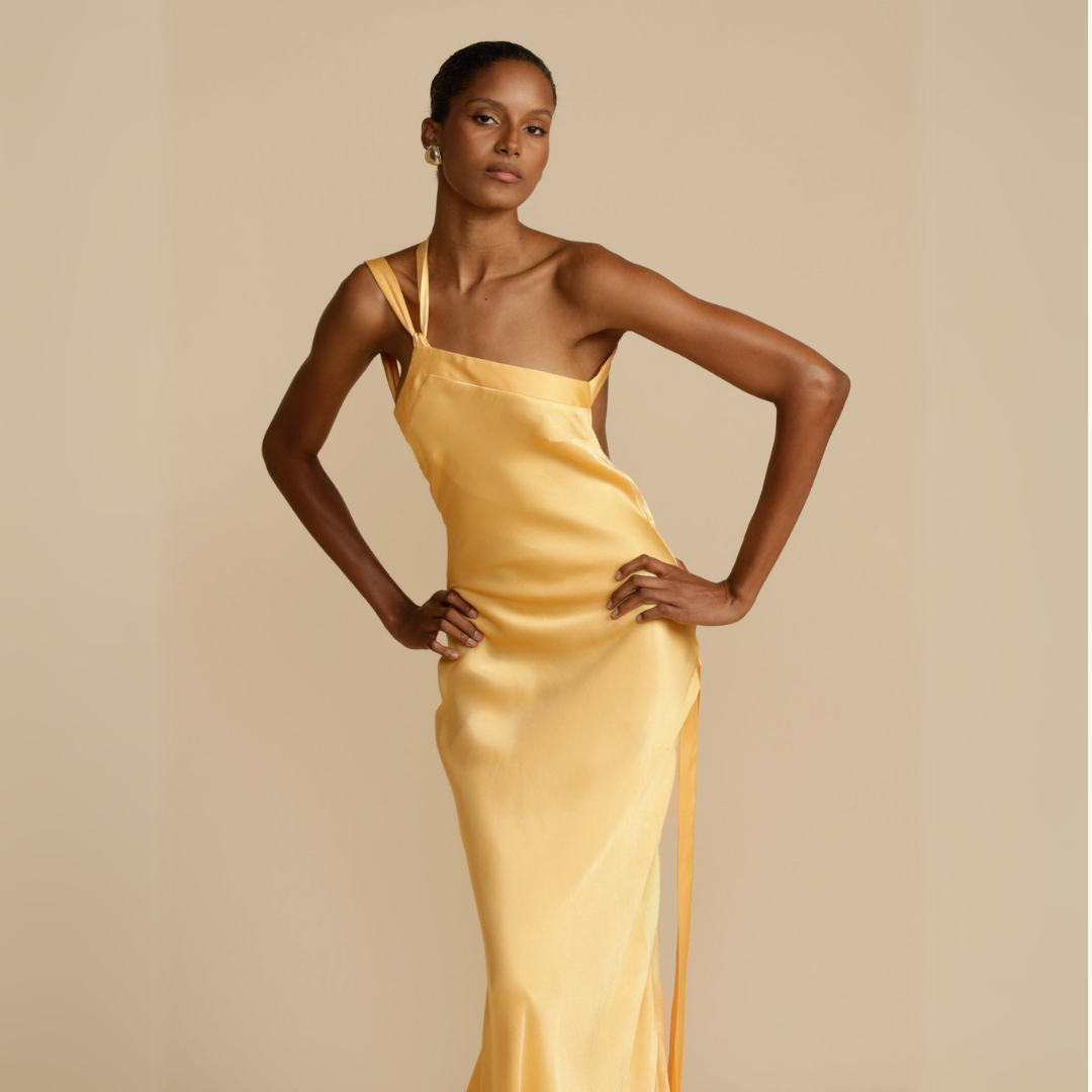 Image of Dames One Shoulder Slip Maxi Jurk