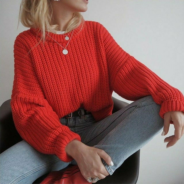 Image of Dames Oversized Sweater met Ronde Hals