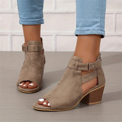 Image of Dames Peep Toe Enkellaarsjes