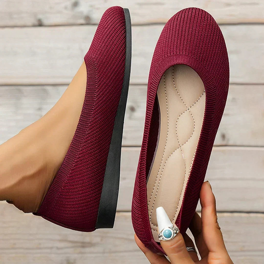 Image of Dames Slip-On Gebreide Ballerina's