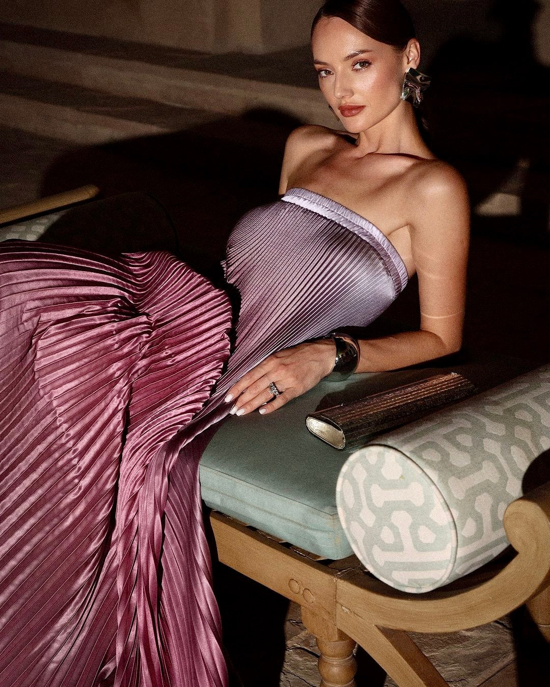 Image of Dames Strapless Ombre Avond Maxi Jurk