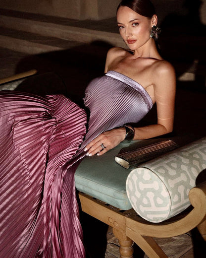 Image of Dames Strapless Ombre Avond Maxi Jurk