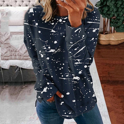 Dames sweater met lange mouwen en graffitiprint in meerdere kleuren