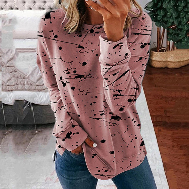 Dames sweater met lange mouwen en graffitiprint in meerdere kleuren