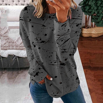 Dames sweater met lange mouwen en graffitiprint in meerdere kleuren