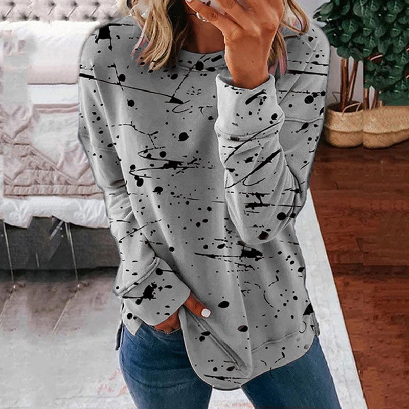 Dames sweater met lange mouwen en graffitiprint in meerdere kleuren