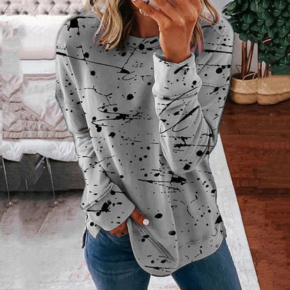 Dames sweater met lange mouwen en graffitiprint in meerdere kleuren
