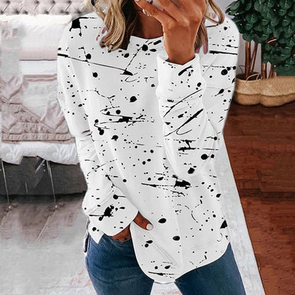 Dames sweater met lange mouwen en graffitiprint in meerdere kleuren