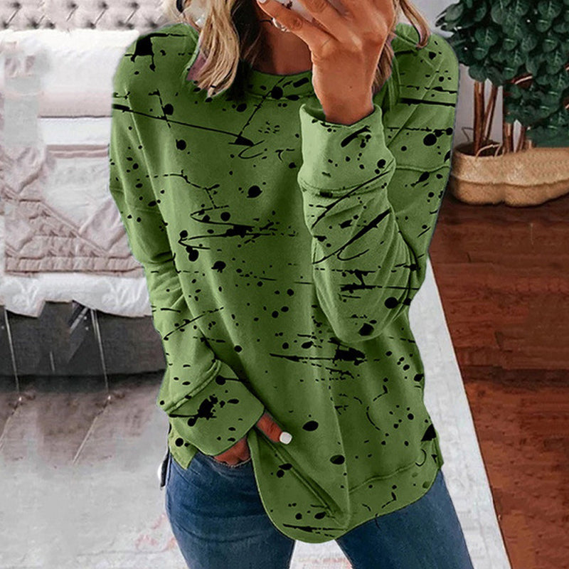 Dames sweater met lange mouwen en graffitiprint in meerdere kleuren