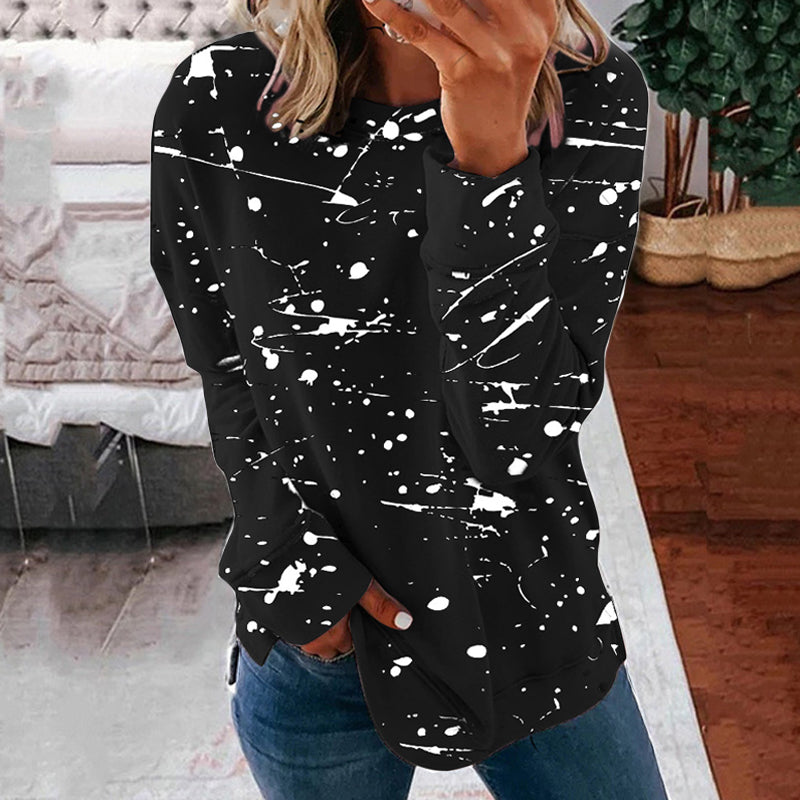 Dames sweater met lange mouwen en graffitiprint in meerdere kleuren
