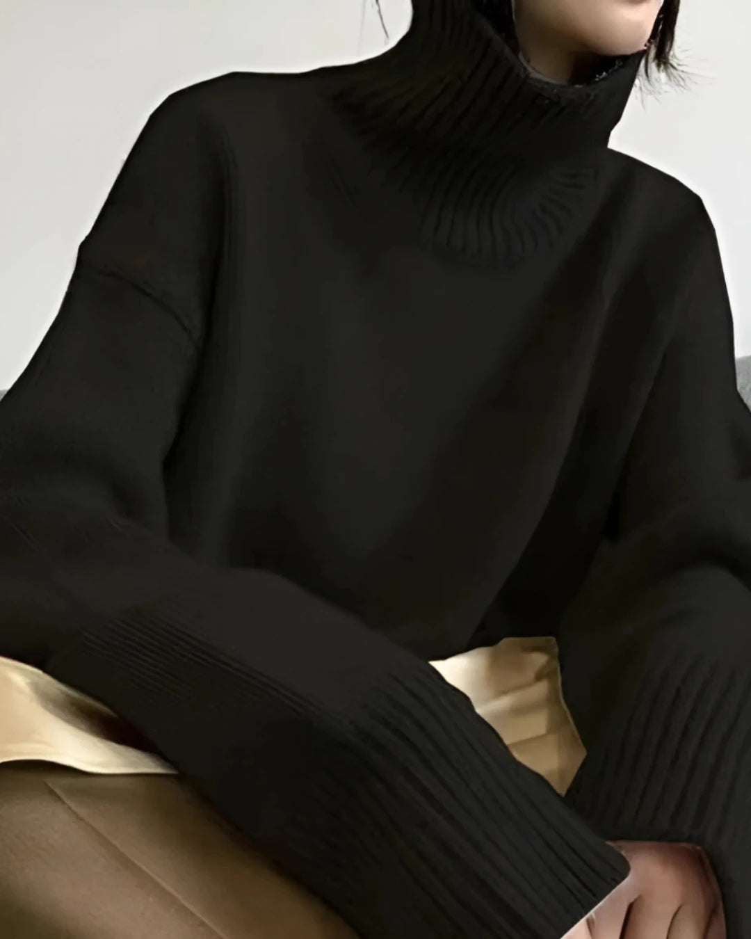 Image of Dames Turtleneck Oversized Trui