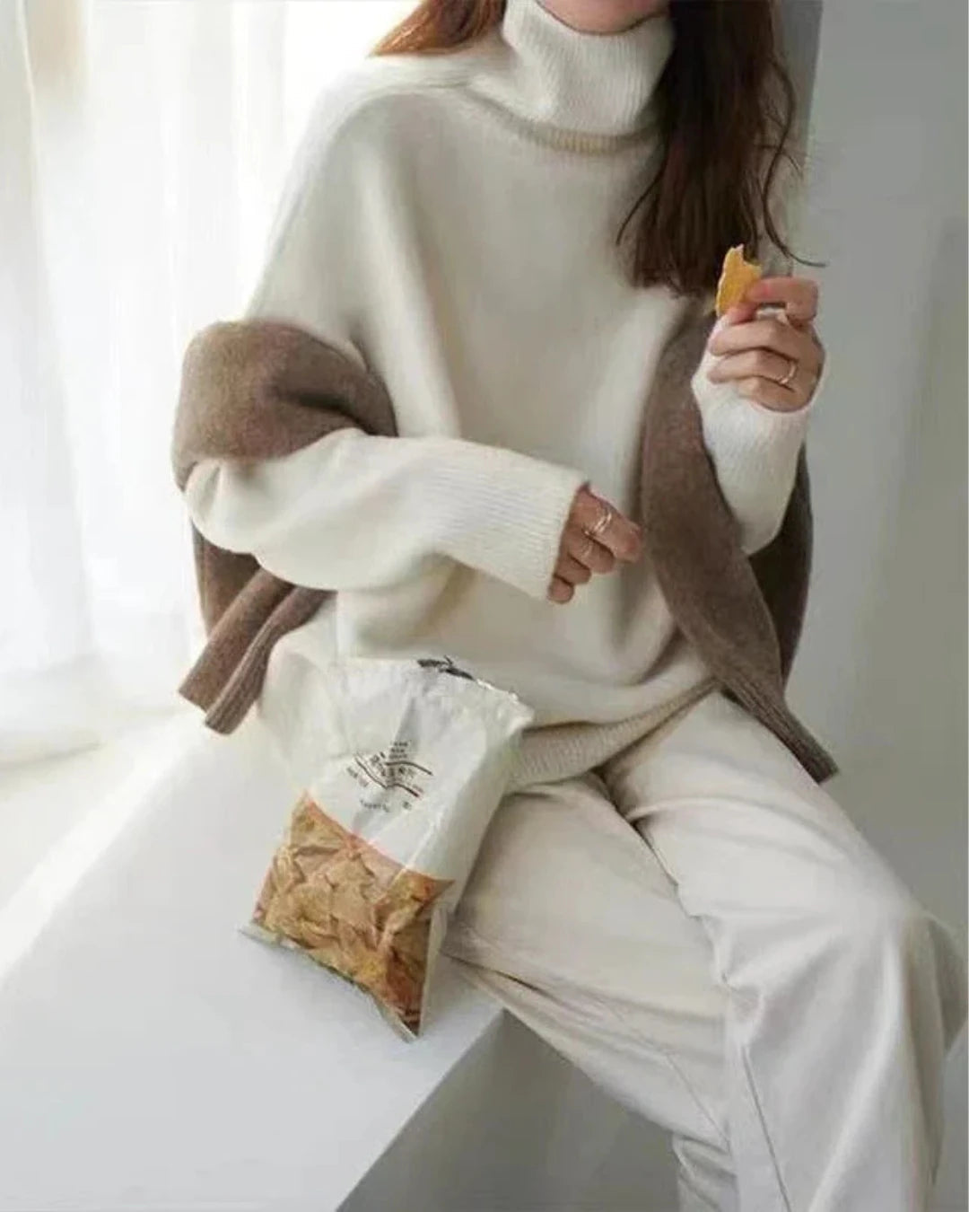 Image of Dames Turtleneck Oversized Trui