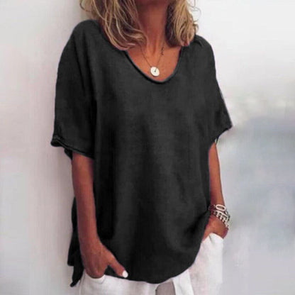 Image of Dames V-hals Oversized T-shirt